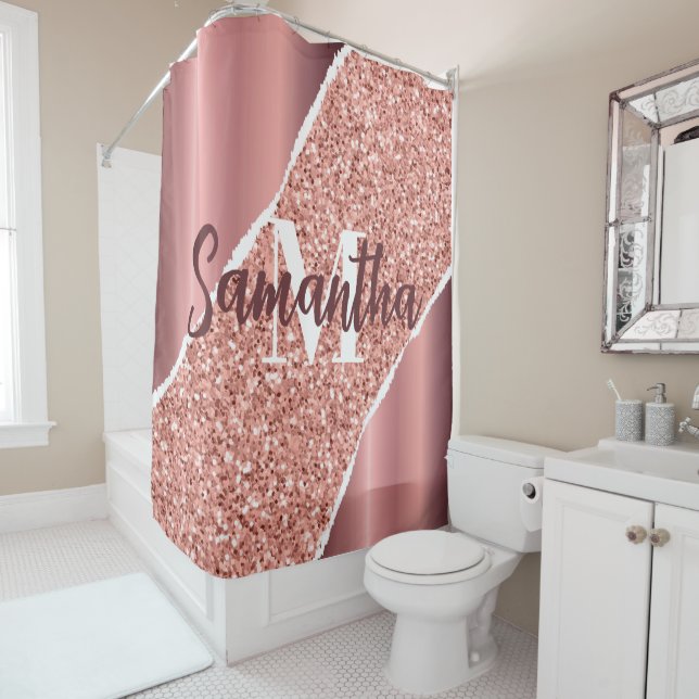 Rideaux De Douche Parties scintillant rose Gold Foil (En situation)