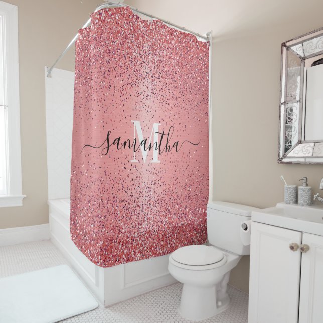 Rideaux De Douche Parties scintillant rose Gold Foil (En situation)