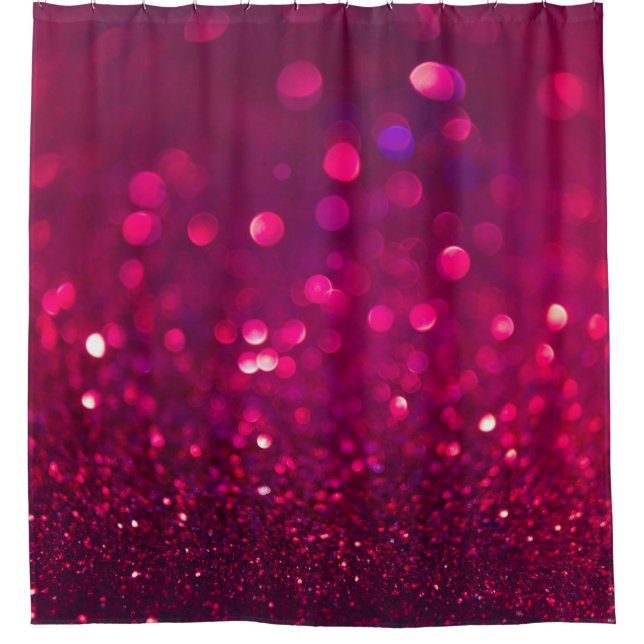 Rideaux De Douche Parties scintillant rose rouge : Bokeh Abstrait (Devant)