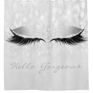 Rideaux De Douche Parties scintillant Sparkly Hello Gorgeous Grey Si