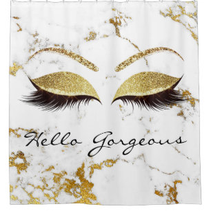 Rideaux De Douche Parties scintillant Sparkly Hello Gorgeous Marble