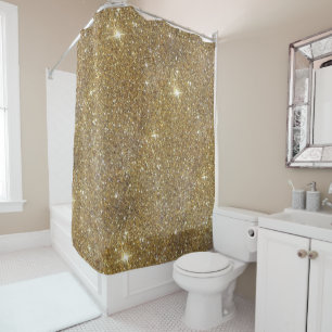 Rideaux De Douche Parties scintillantes de luxe d'or - image
