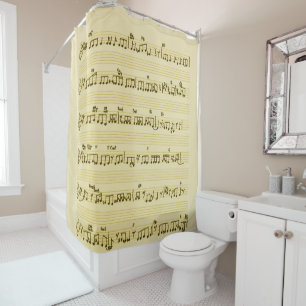 Rideaux De Douche Partition manuscrite Notes de chansons Antique Ivo