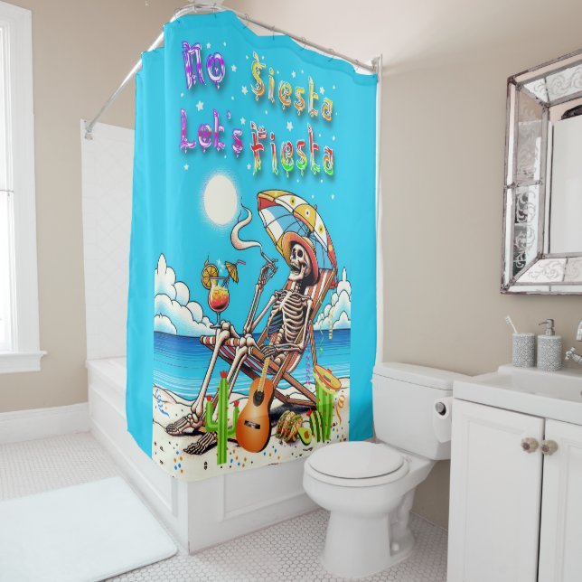 Rideaux De Douche Pas de sieste Fiesta (En situation)