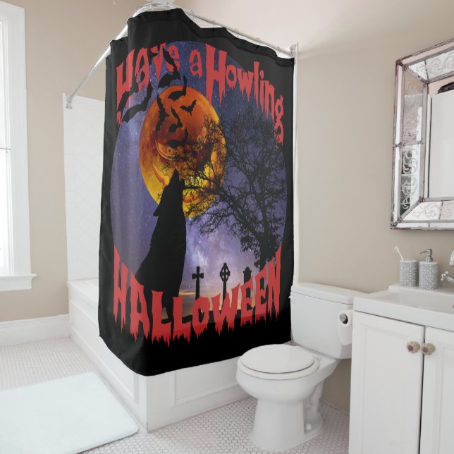 Rideaux De Douche Passez un Halloween hurlant (En situation)