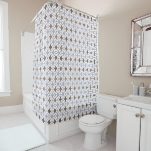 RIDEAUX DE DOUCHE PASTEL BLUE DIAMOND ÉLÉGANT MOTIF