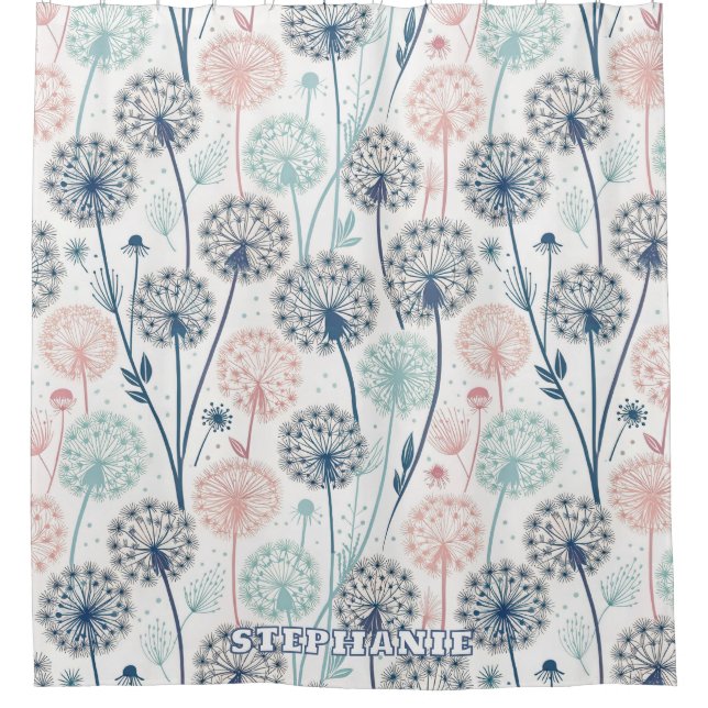 Rideaux De Douche Pastel Dandelion Dreams - Whimsical Floral (Devant)