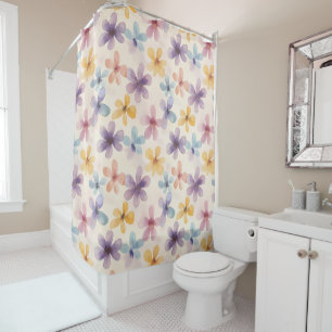 Rideaux De Douche Pastel Floral Retro Hippie Fleurs