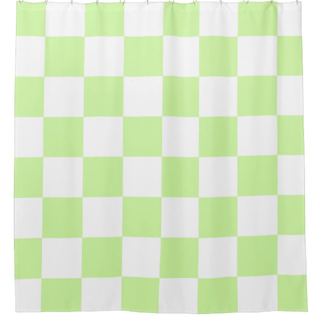 Rideaux De Douche Pastel Green À damiers En vichy Motif (Devant)