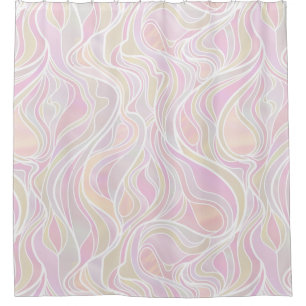 Rideaux De Douche Pastel Psychedelic Vitrail Abstrait