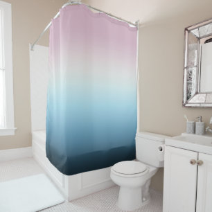 Rideaux De Douche Pastel Rose & Blue Gradient Indigo Rose Ombre    
