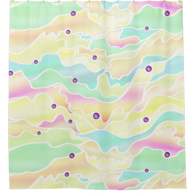 Rideaux De Douche Pastel Seascape Abstrait (Devant)