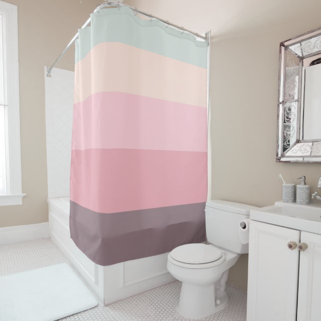 Rideaux De Douche Pastel Stripes (En situation)