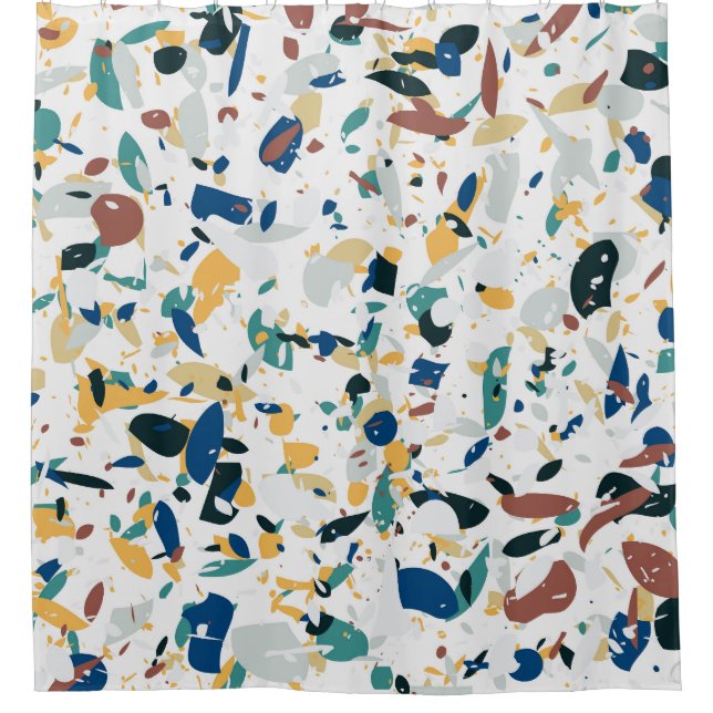 Rideaux De Douche Pastel Terrazzo : Motif Abstrait moderne. (Devant)