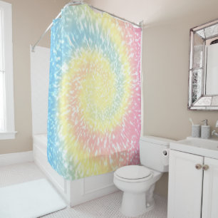 Rideaux De Douche Pastel Tie Dye Colorful Batik Hippy Style