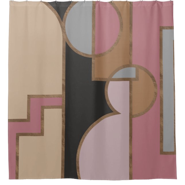 Rideaux De Douche Pastels chaleureux Art déco #1 (Devant)