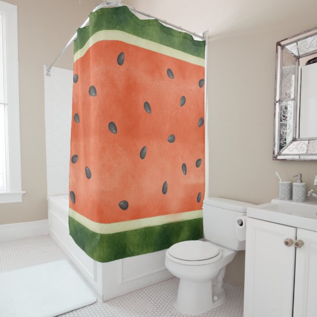 Rideaux De Douche Pastèque De quelque façon que vous la coupiez Frui (En situation)