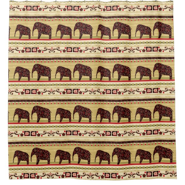 Rideaux De Douche Patchwork africain (Devant)
