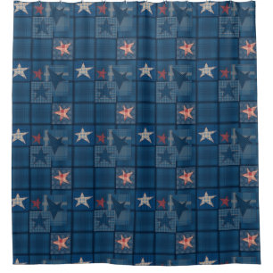 Rideaux De Douche Patchwork de denim