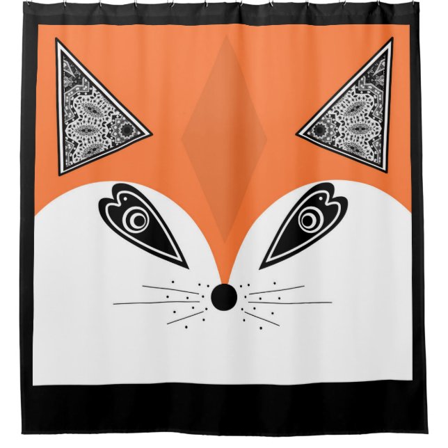 Rideaux De Douche Patchwork Fox, applique Fox, Fox, enfants (Devant)