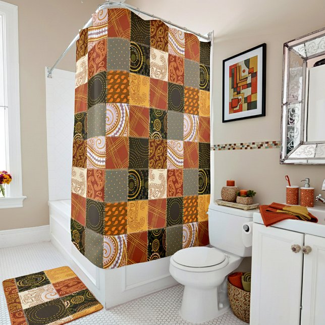 Rideaux De Douche Patchwork lumineux d'automne (Créateur téléchargé)