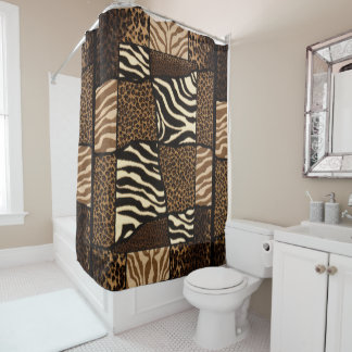 Rideaux De Douche Patchwork Motif animal africain