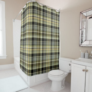 Rideaux De Douche Pâte de tartan jaune-brun.