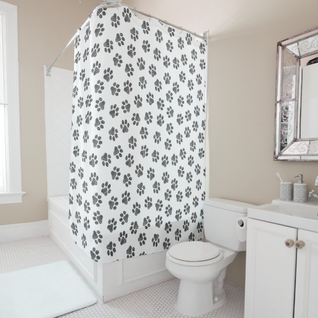 Rideaux De Douche Patrouilles de Doodle, Paws de Chien, Paws Noirs (En situation)
