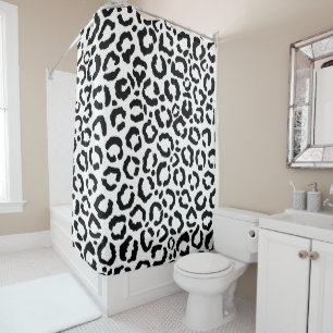 Rideaux De Douche Patteries du Black White Leopard animal