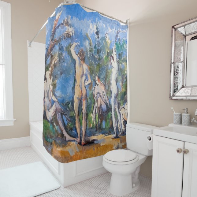 Rideaux De Douche Paul Cezanne - Cinq Baigneurs (En situation)