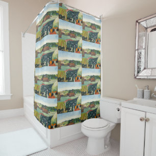 Rideaux De Douche Paul Gauguin Haystacks en Bretagne Campagne
