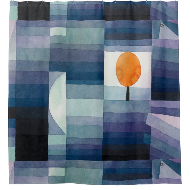 Rideaux De Douche Paul Klee Messager de l'automne Bleu Moderne Abstr (Devant)