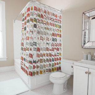 Rideaux De Douche Pavillons Maritimes Anciens du Monde Poster