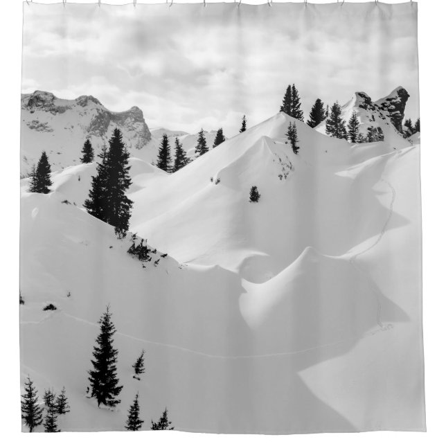 Rideaux De Douche Paysage alpin : Snowy Fir Trees (Devant)