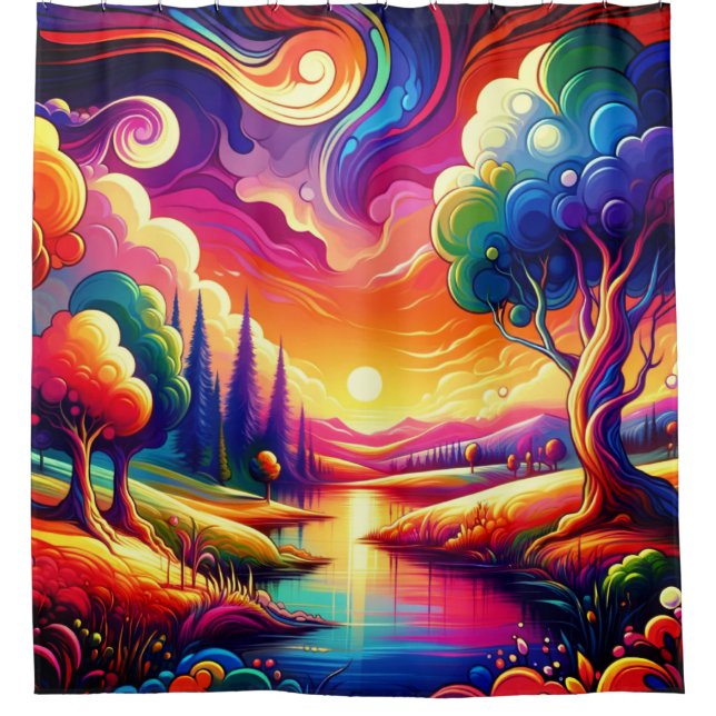 Rideaux De Douche Paysage coloré (Devant)