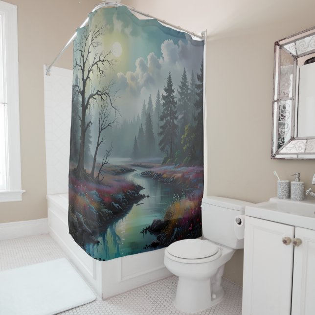 Rideaux De Douche Paysage rural (En situation)