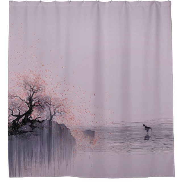 Rideaux De Douche Paysage zen minimaliste (Devant)