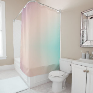 Rideaux De Douche Peach Aqua Tie Dye Ombre