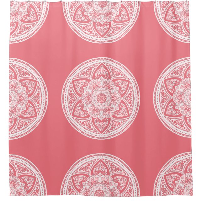 Rideaux De Douche Peach Mandala (Devant)