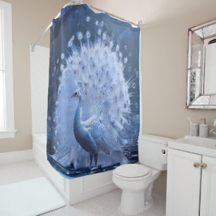 Rideaux De Douche Peacock blanc gracieux entièrement ventilé