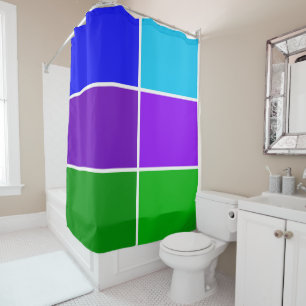 Rideaux De Douche Peacock Color Geometric blocs
