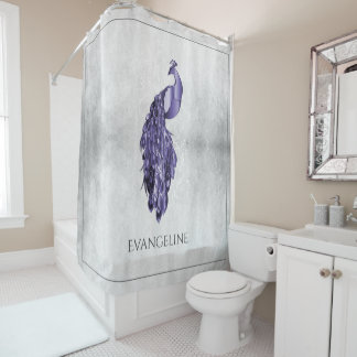 Rideaux De Douche Peacock violet élégant