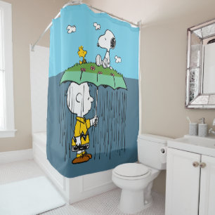 Rideaux De Douche Peanuts   Jour Ensoleillé Jour Pluvieux Moitié & M