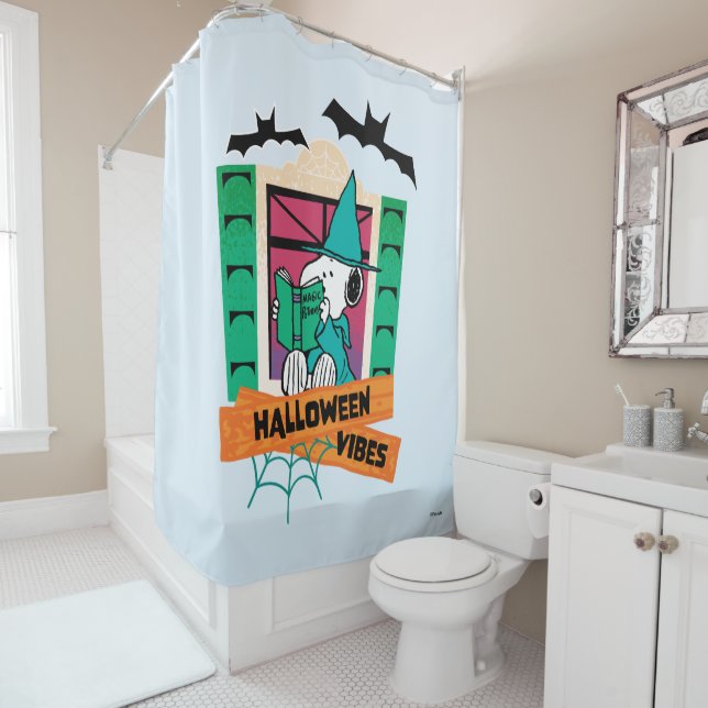 Rideaux De Douche Peanuts Snoopy Potions Magiques Halloween (En situation)