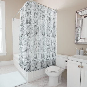 Rideaux De Douche Peau blanche Python Snake Print