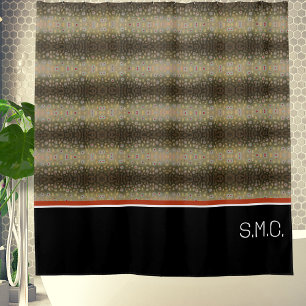 Rideaux De Douche Pêcheur Brook Truite Poisson Olive Black White Rus