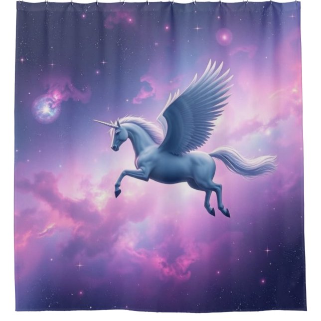Rideaux De Douche Pégase majestueux en Galaxy Sky Curtain - Imaginai (Devant)