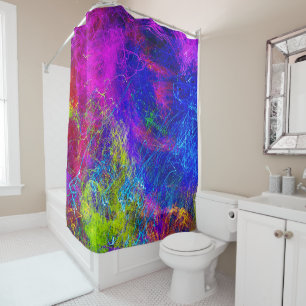 Rideaux De Douche Peinture à chaîne pivotante Conception multicolore