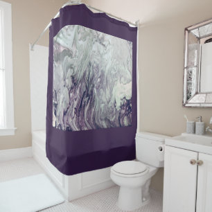 Rideaux De Douche Peinture à flûte violette et grise