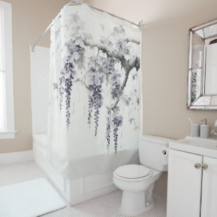 Rideaux De Douche Peinture à l'encre de fleurs de bactéries
